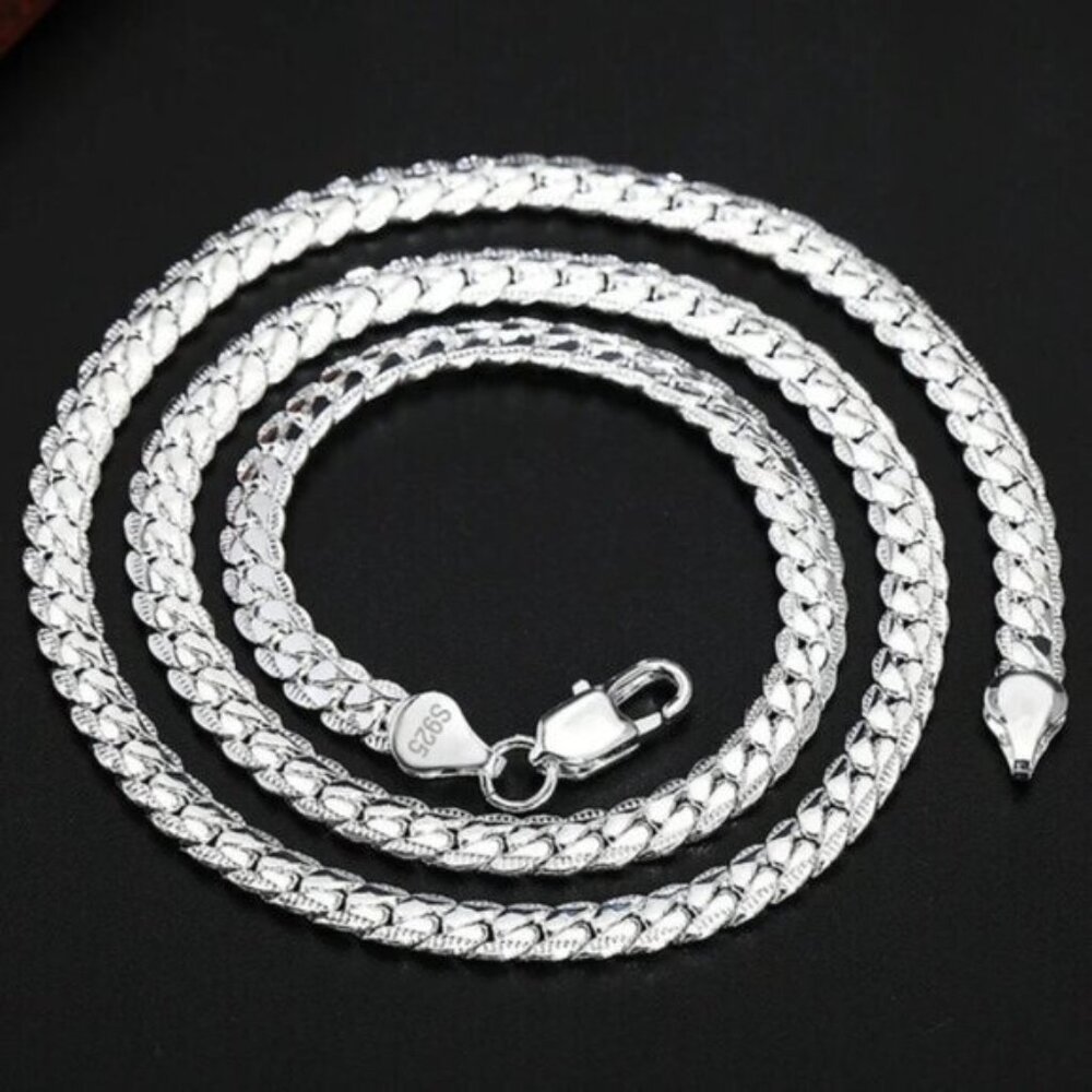 Elegant 925 Silver-Plated Adjustable Chain Necklace - Unisex - Picture 3 of 9